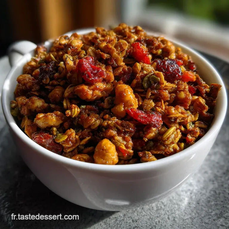 Savory Curry Granola &Eacute;pic&eacute; Et Croustillant presentation