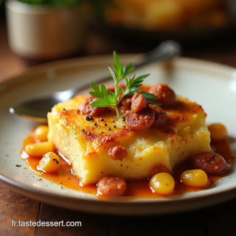 Gratin Dauphinois Rustique Revisit&eacute; Pommes De Terre Chorizo Et Bleu presentation