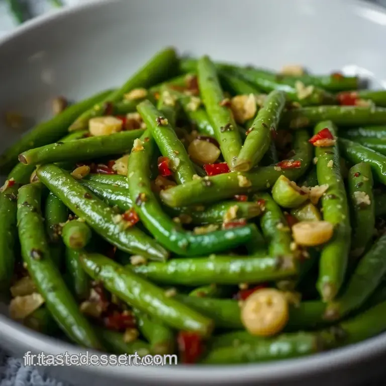 Haricots Verts Saut&eacute;s &Agrave; L ail Et Au Citron presentation