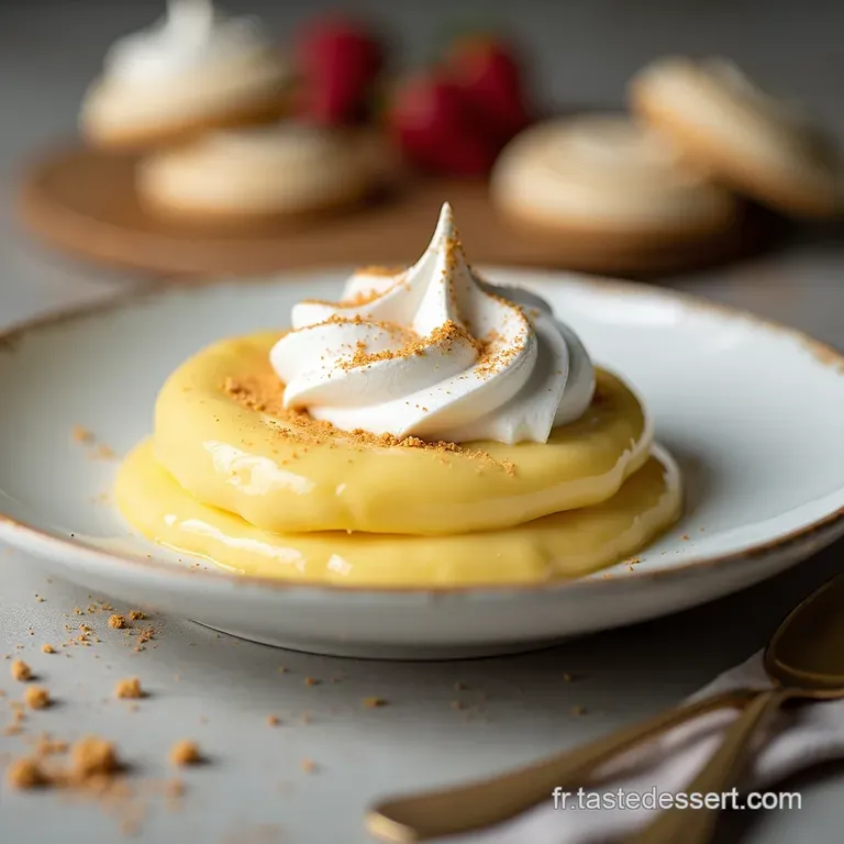L&Icirc;le Flottante Signature Meringues L&eacute;g&egrave;res sur un Ruban de Cr&egrave;me Anglaise Vanill&eacute;e