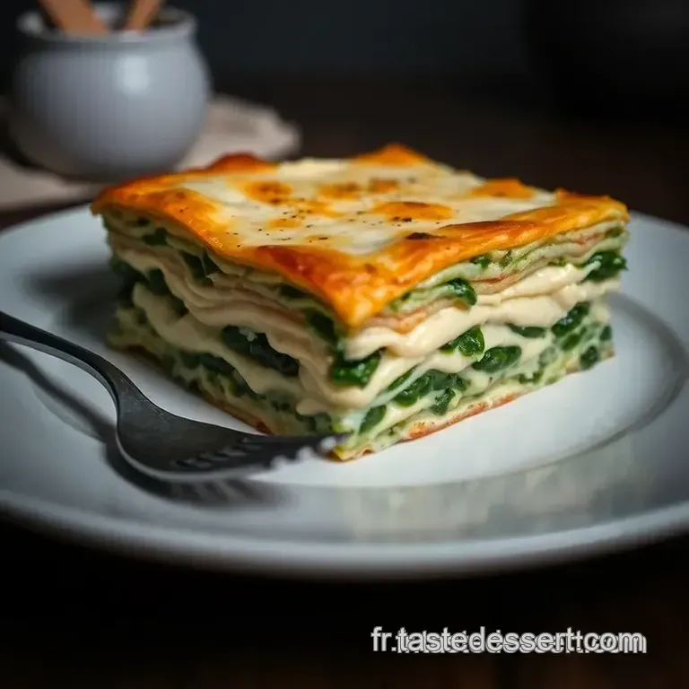 Lasagne V&eacute;g&eacute;tale Aux &Eacute;pinards Et Ricotta presentation