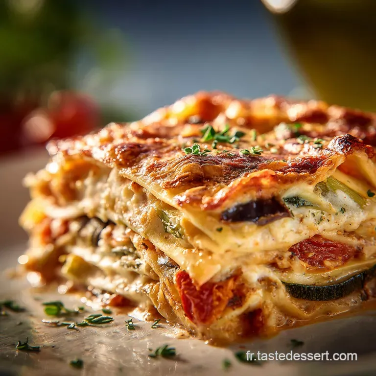 Lasagne V&eacute;g&eacute;tarienne Aux L&eacute;gumes R&ocirc;tis Le Secret Dune Saveur Intense presentation