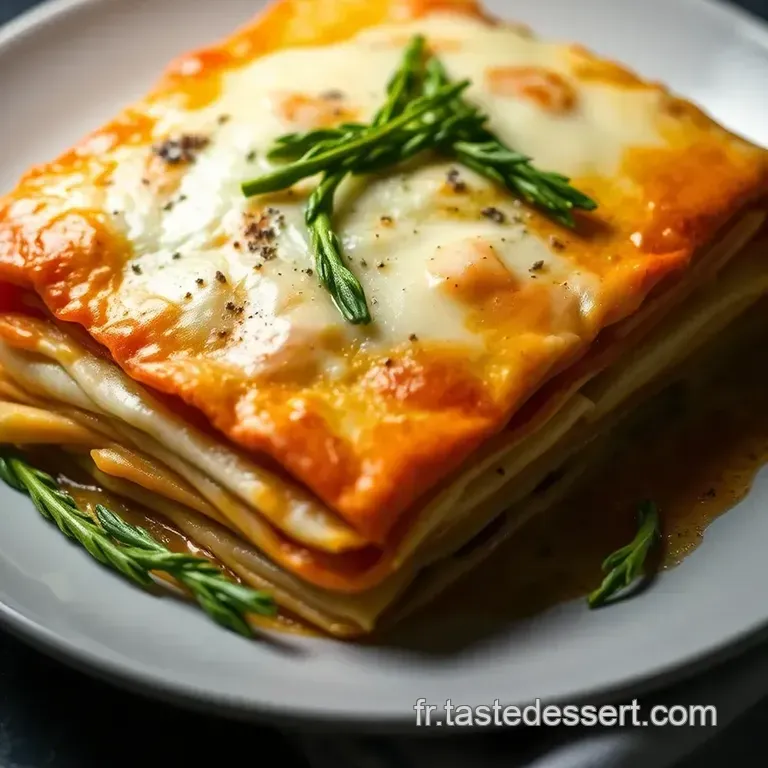 Lasagnes Au Saumon Et &Eacute;pinards Cr&eacute;meux presentation