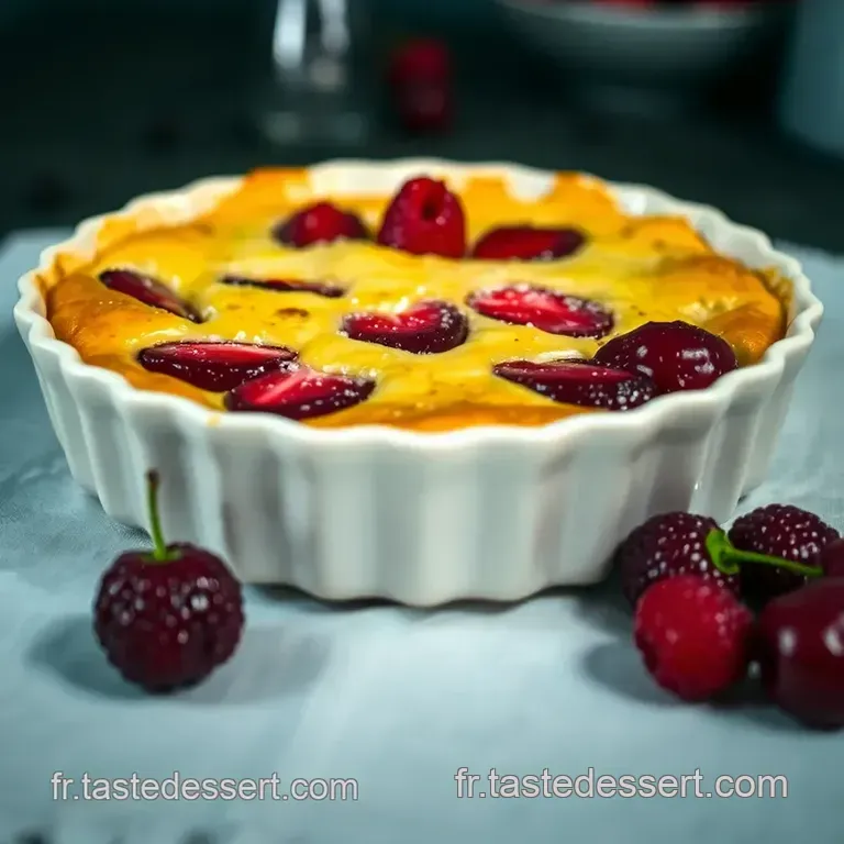 Le Clafoutis Aux Cerises Et Pistaches De Guy Savoy presentation