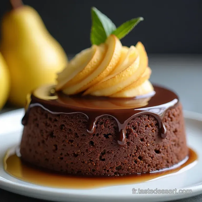 Le D&eacute;lice PoireChocolat G&acirc;teau Moelleux et Ganache Onctueuse