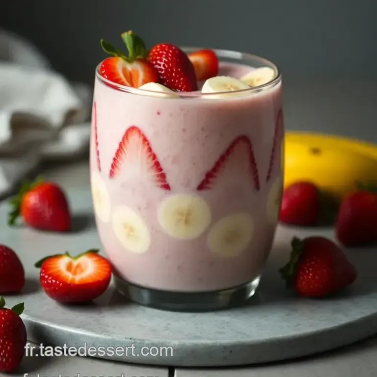 Le Smoothie Bonjour Soleil &ndash; Banana Strawberry Bliss presentation