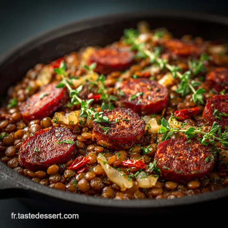 Lentilles au chorizo et &eacute;pices Le chaudron r&eacute;confortant du SudOuest