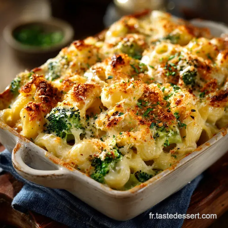 Mac and Cheese Au Brocoli Le Gratin Cr&eacute;meux Fa&ccedil;on Brasserie Parisienne presentation