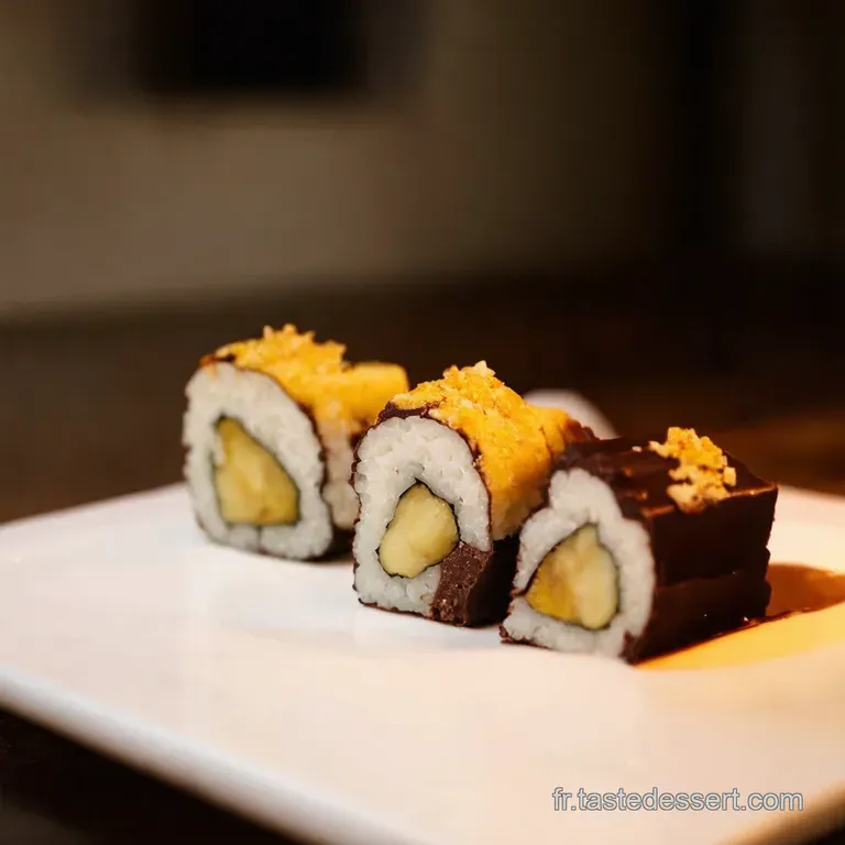Makis Bananechocolat Aux Pralines Roses presentation