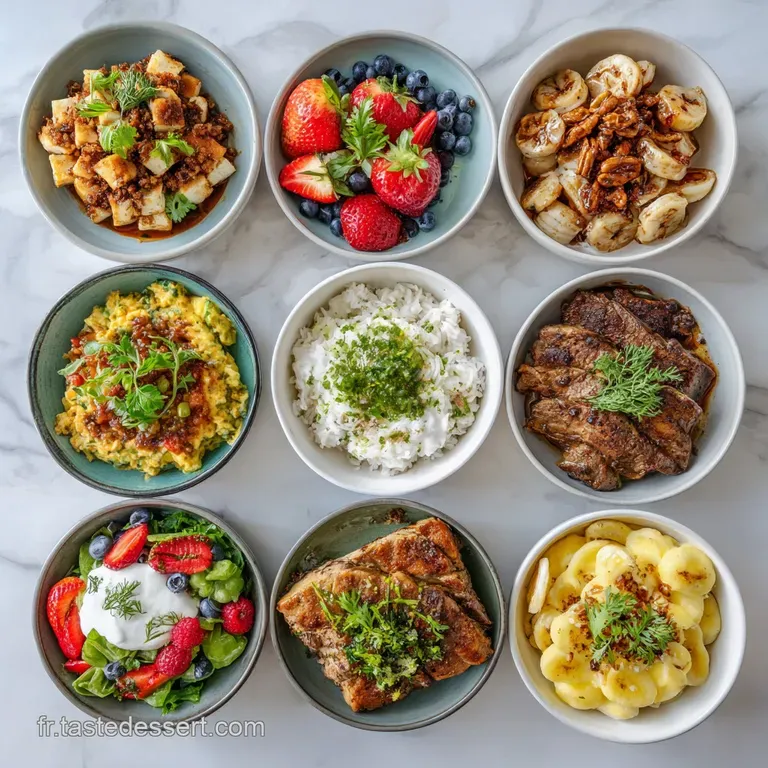 Spiced chicken and sweet potato chunks artfully arranged on a plate, steam rising, glistening with a savory glaze. Delicio...