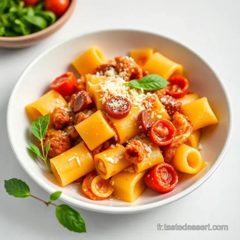 Mezzo Paccheri Sole Mio : Chorizo Poivrons & Tomates