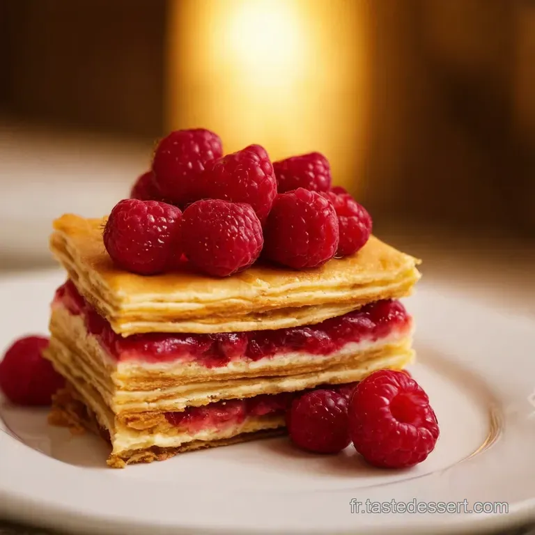 Millefeuille Croustillant Aux Framboises Perle De Gourmandise presentation