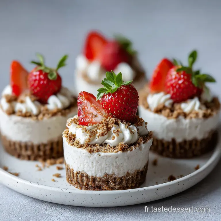 Mini Cheesecakes &agrave; la Fraise : Cr&eacute;meux et Sans Cuisson