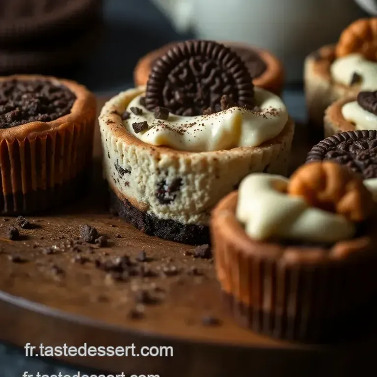 Mini Cheesecakes Chocolat & &Eacute;clats De Cookies presentation