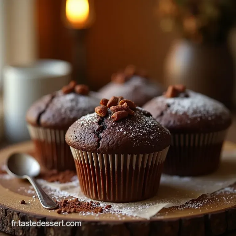 Les Myst&egrave;res Du Moelleux Muffins Chocolat Noir Intense Et P&eacute;pites Fondantes presentation