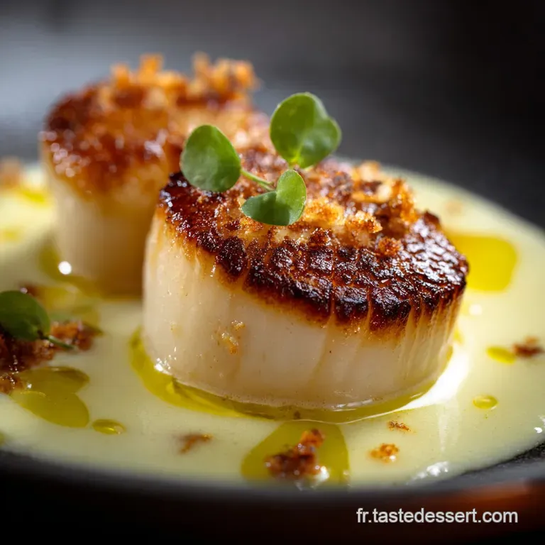 Noix de SaintJacques au Beurre CitronAil : Saisies minute et sauce beurre mousseux