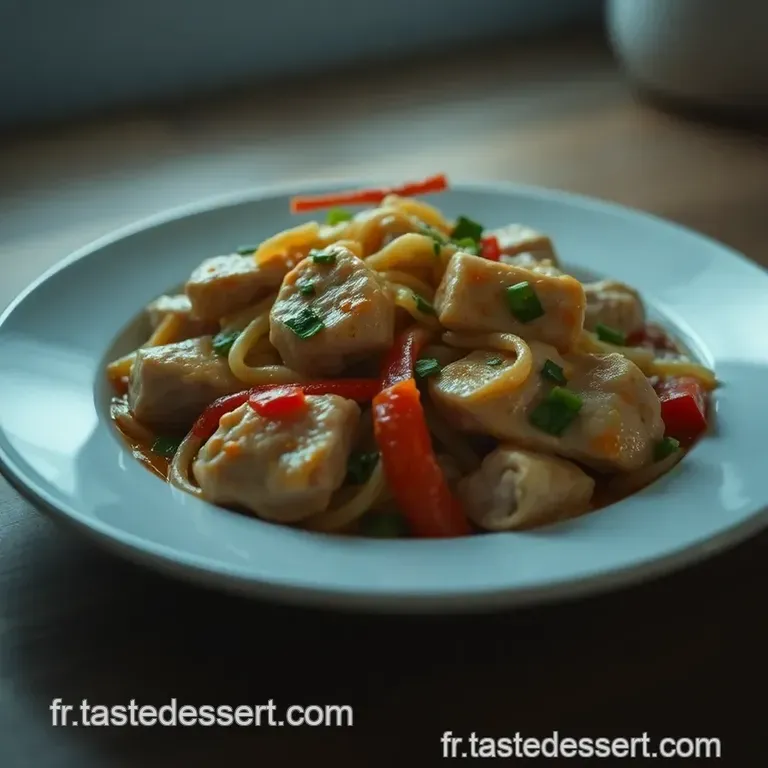 Nouilles Saut&eacute;es Au Poulet : Un Classique De La Cuisine Asiatique presentation