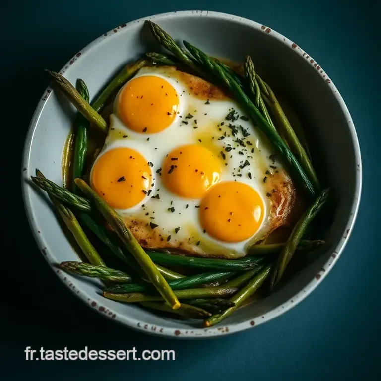Oeufs &Agrave; La Coque Aux Asperges Grill&eacute;es presentation
