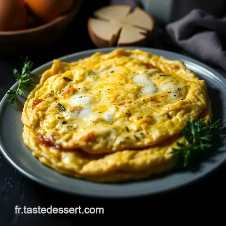 Omelette Savoureuse Aux Jambon Et Fromage presentation
