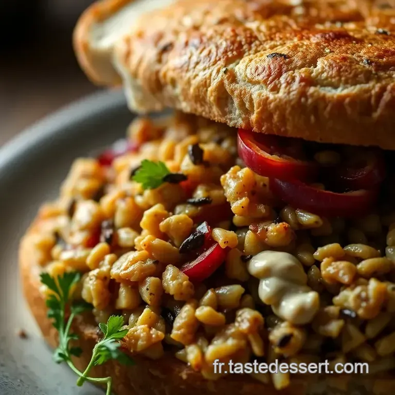 Ottolenghi s Tunisian Tuna Fricass&eacute; Sandwich presentation