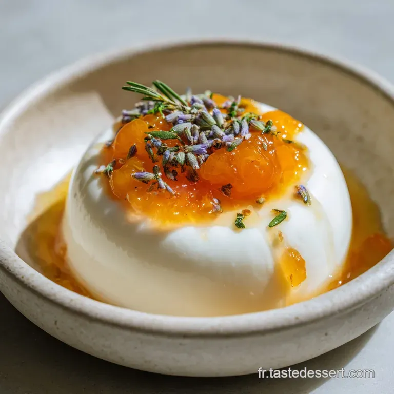 Panna Cotta Compote De Brugnons Et Miel : Cr&eacute;meuse Et Solaire presentation