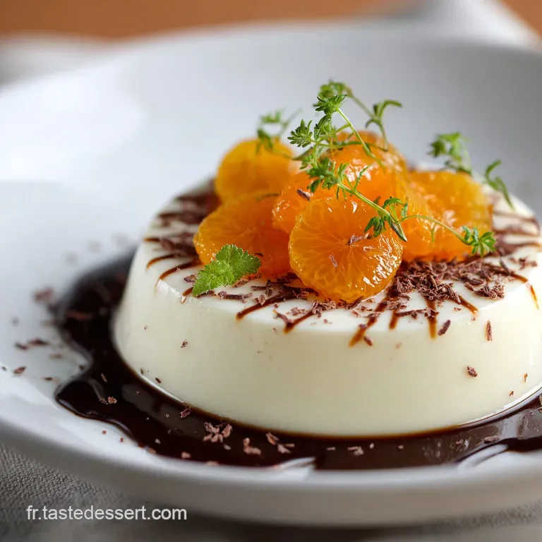 Panna Cotta Chocolat Blanc Et Coulis De Cl&eacute;mentine Le Secret De Lonctuosit&eacute; presentation