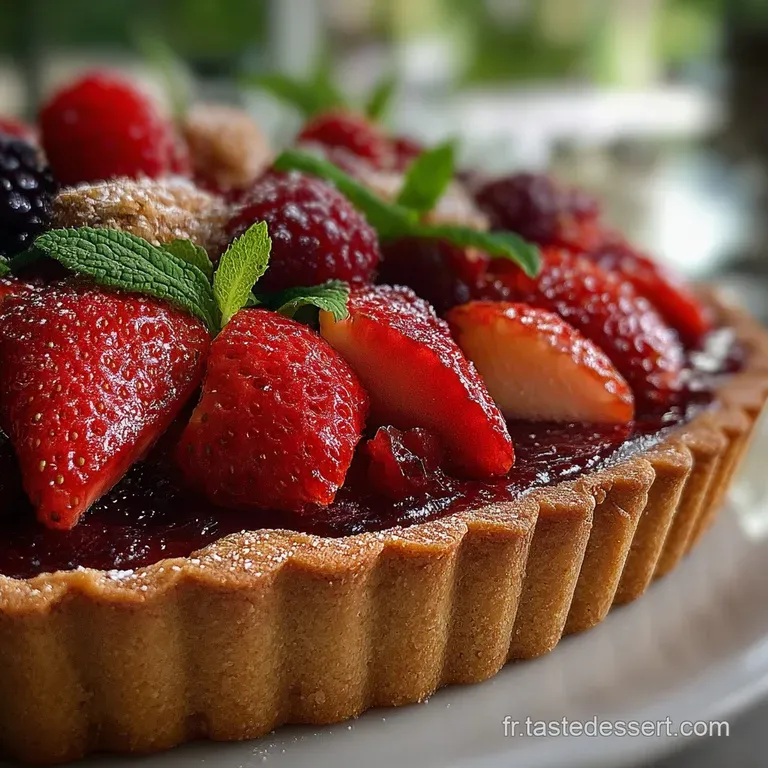 Elegant slice of homemade tart with crisp, browned crust served on a plate. Warm and inviting dessert.