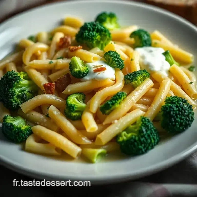 P&acirc;tes Aux Brocolis D&eacute;licieuses Et Cr&eacute;meuses presentation