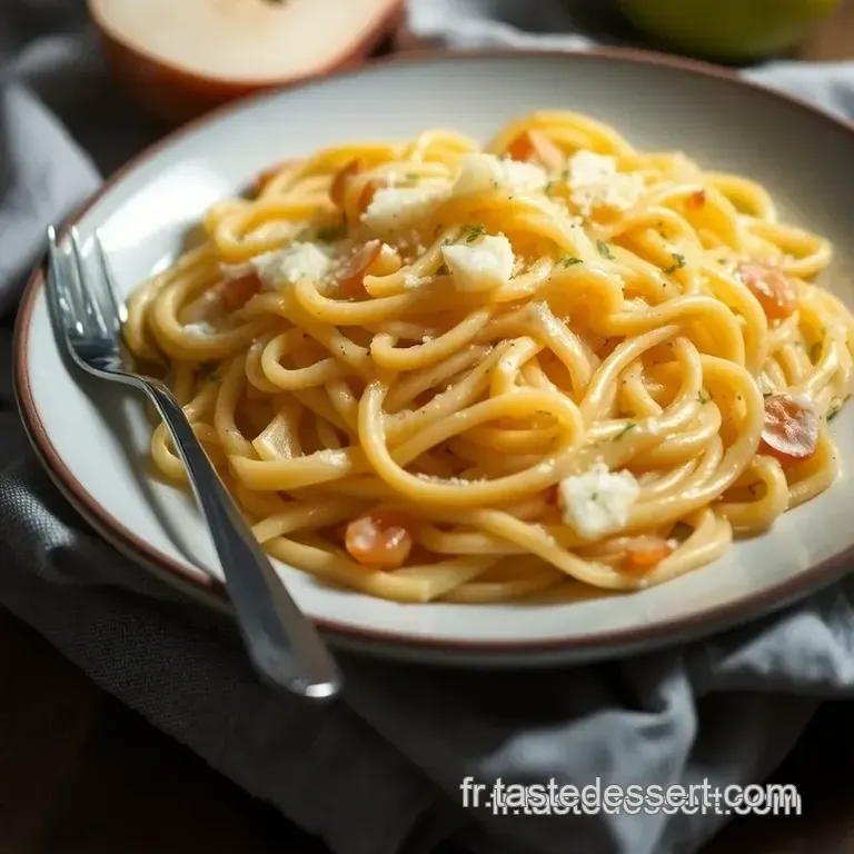 P&acirc;tes Aux Poireaux Cr&eacute;meux Et Parmesan presentation