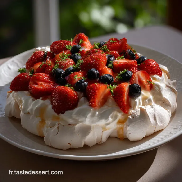 Pavlova Recette: Meringue C&oelig;ur Guimauve