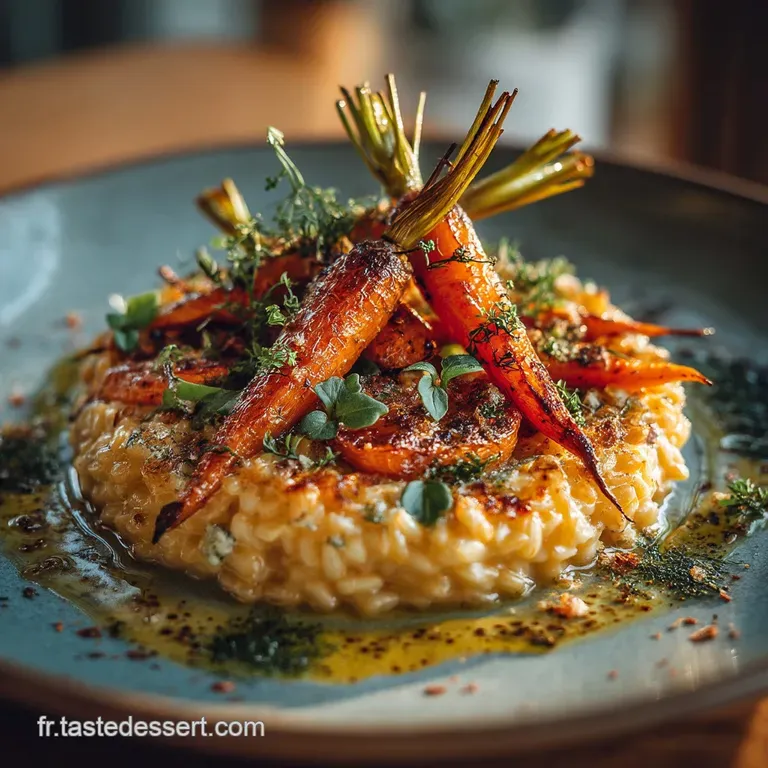 Petit &Eacute;peautre Cr&eacute;meux Aux Carottes R&ocirc;ties Thym Citron presentation