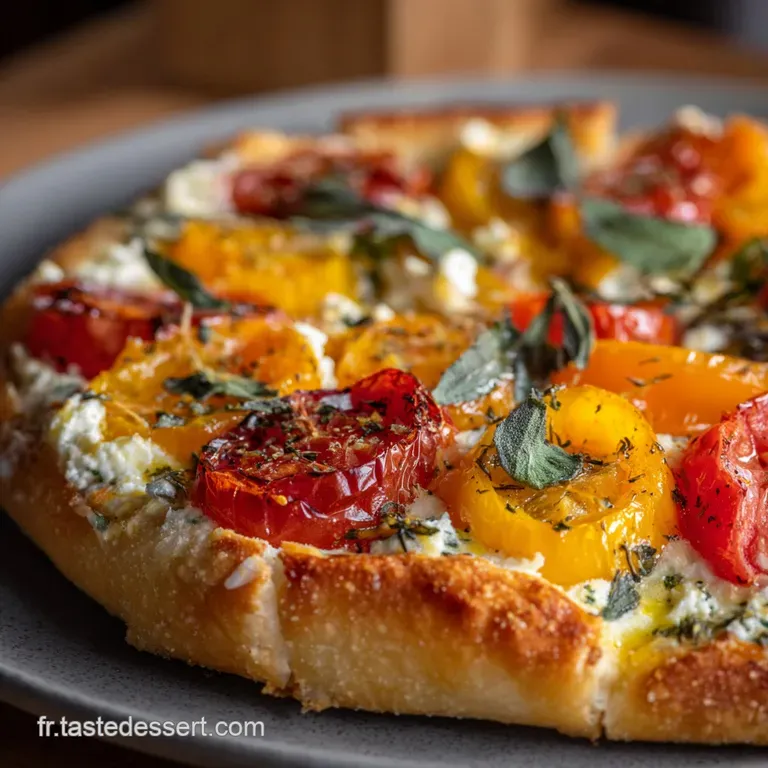 Pizza Arcenciel V&eacute;g&eacute;tarienne &Agrave; La Cr&egrave;me De Ricotta presentation