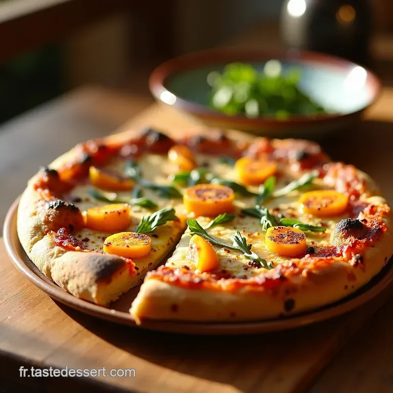 Pizza Gourmande Dautomne Patate Douce Poireau Ch&egrave;vre Frais presentation