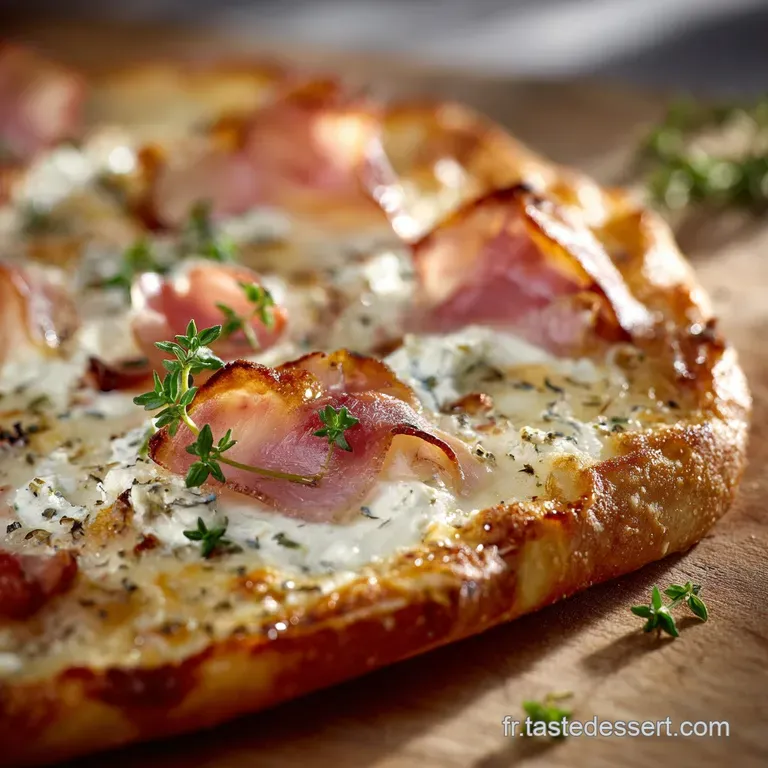 Lauthentique Pizza Jambon Ch&egrave;vre &Agrave; La Cr&egrave;me Recette De Base presentation