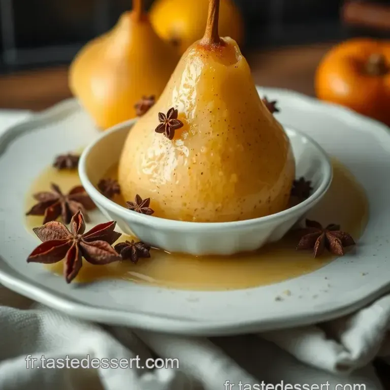 Poire Aux &Eacute;pices: Dessert Aromatique Confortable presentation