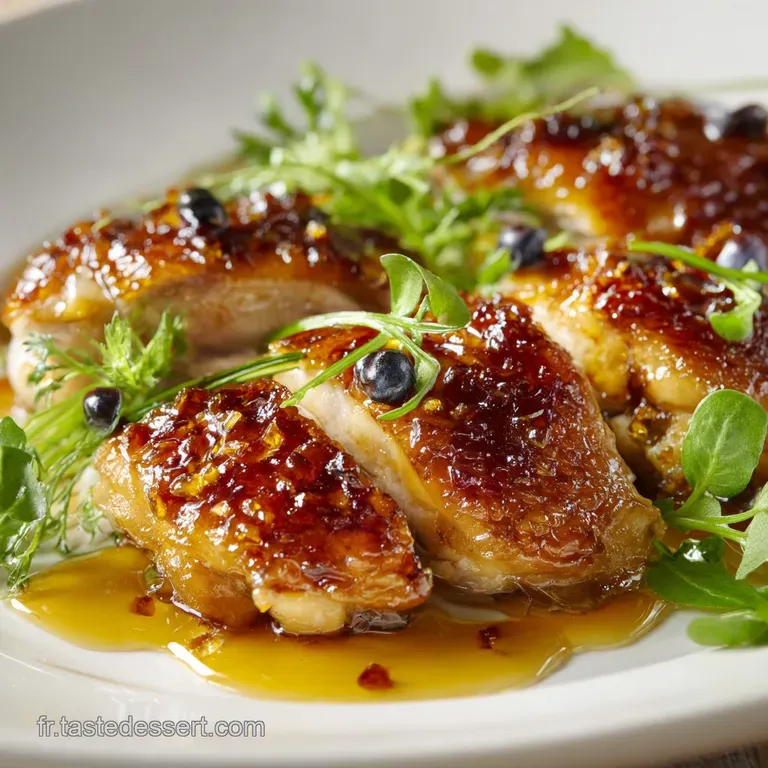 Poulet caram&eacute;lis&eacute; au four Le secret de la laque dor&eacute;e mielsoja