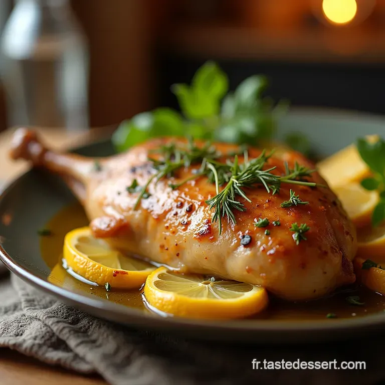Le V&eacute;ritable Poulet R&ocirc;ti Au Citron Et Aux Herbes De Provence Juteux &Agrave; Souhait presentation