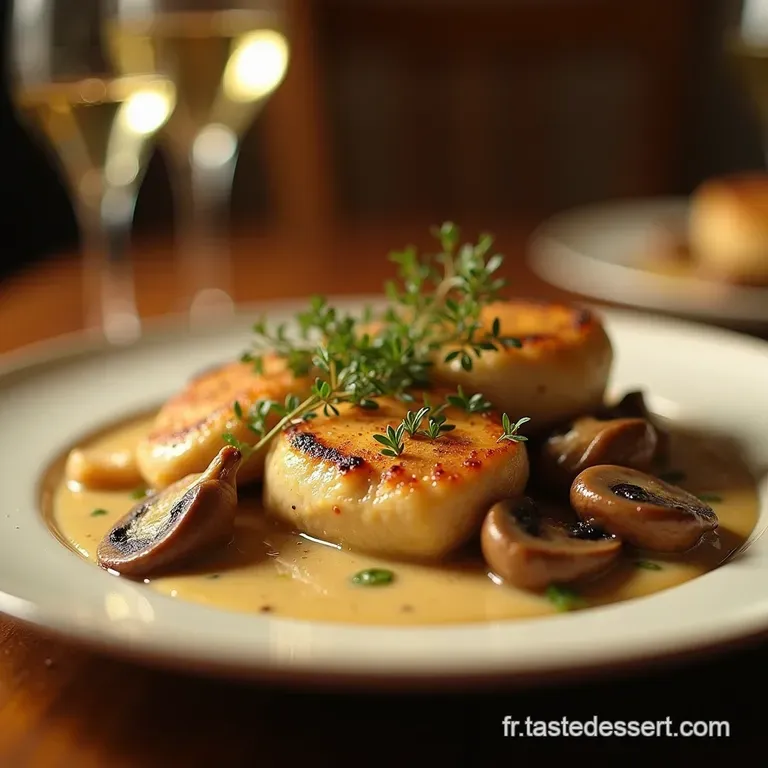 Poulet &Agrave; La Cr&egrave;me Et Aux Champignons Le Velout&eacute; De Grandm&egrave;re presentation