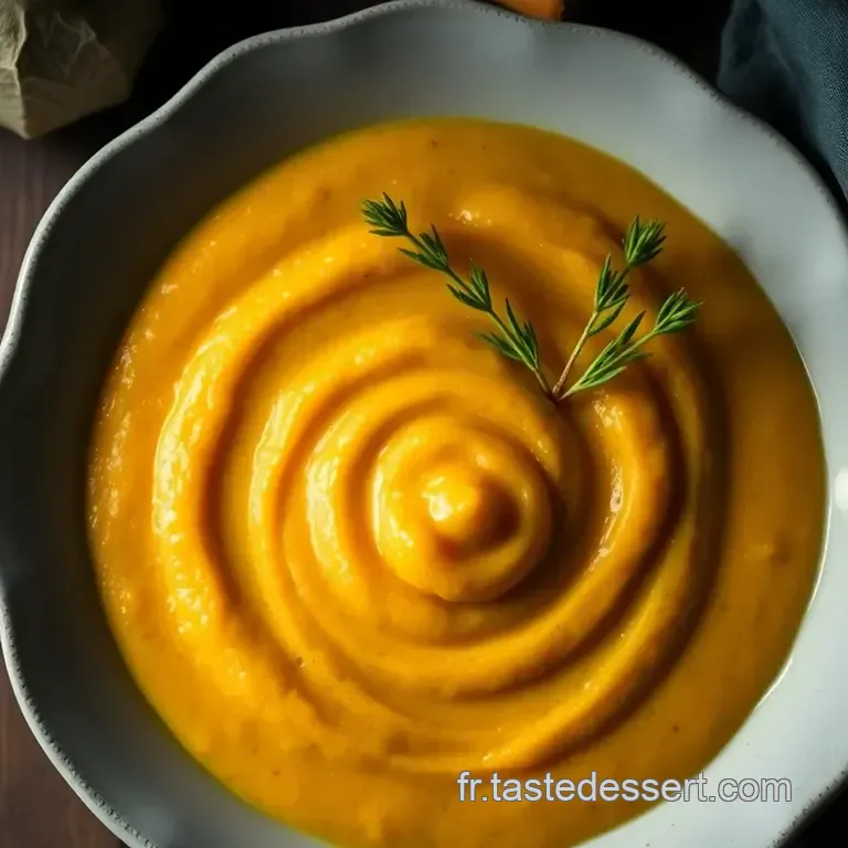Pur&eacute;e De Carotte Velout&eacute;e Avec Un Soup&ccedil;on De Gingembre presentation