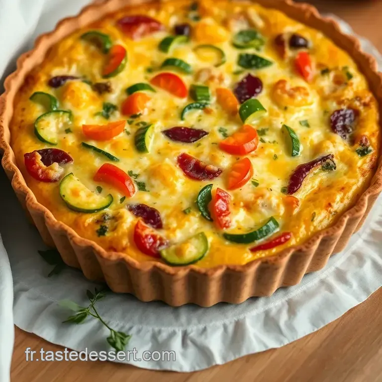 Quiche Aux L&eacute;gumes Color&eacute;e presentation