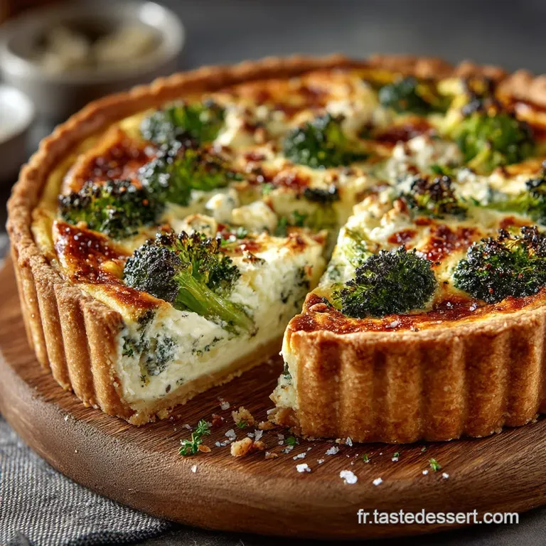 La Gourmande Quiche Rustique aux Fleurs de Brocoli Ch&egrave;vre Frais et Noisettes Torr&eacute;fi&eacute;es