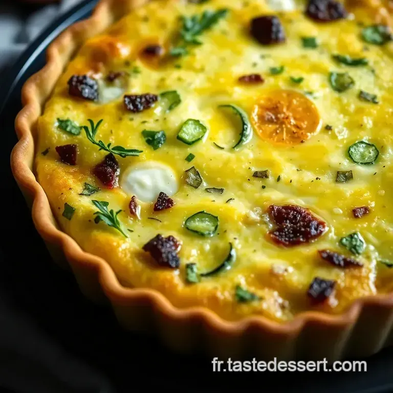 Quiche Estivale: Courgette Ch&egrave;vre Frais & Ciboulette presentation