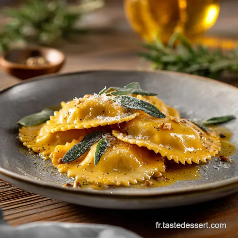 Recettes &Agrave; Base De Courge Raviolis Butternut Au Beurre Noisette Et Sauge presentation