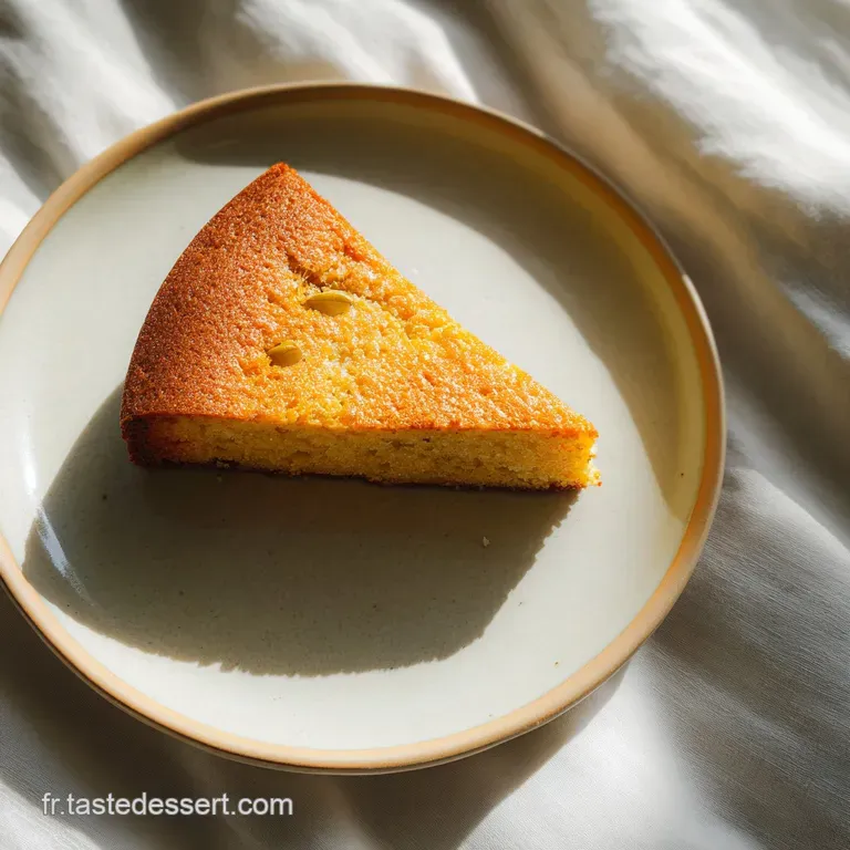 A slice of savory olive cake with a golden crust, served on a rustic wooden board with fresh herbs.