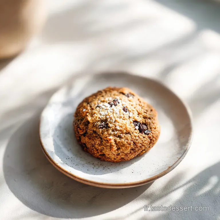 A trio of freshly baked cookies artfully arranged on a white plate, showcasing their rich texture.