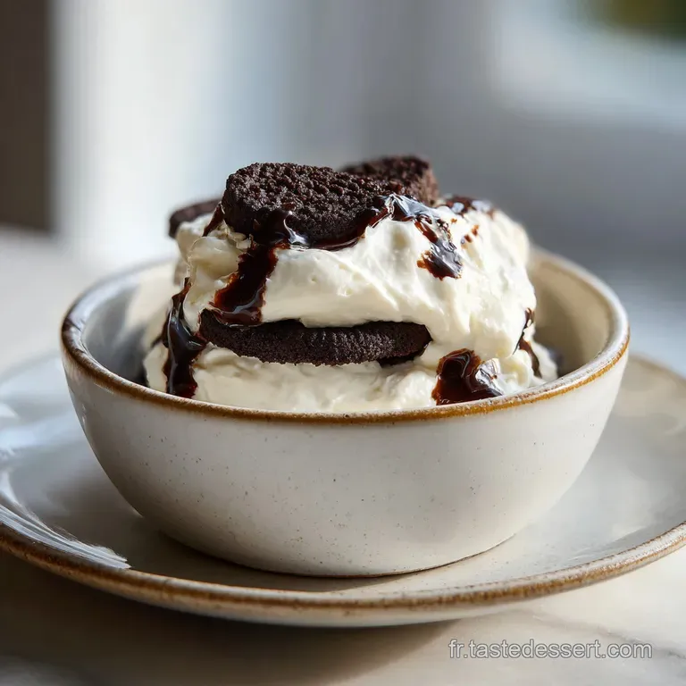 Dessert superpos&eacute; dans un plat en verre, alternant cr&egrave;me onctueuse et biscuits imbib&eacute;s, texture l&eacute;g&egrave;re et a&eacute;r&eacute;e.