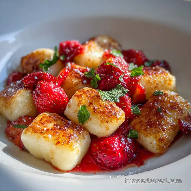 Elegant plate with neatly arranged crepes, glistening chocolate sauce, and a dusting of powdered sugar, topped with fresh ...