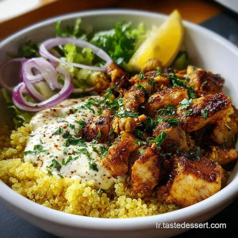 Artfully arranged plate featuring vibrant greens, tender grains, and glistening sauce, offering a healthy, balanced culina...