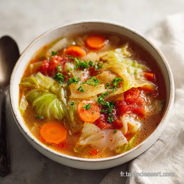 Steaming bowl of vegetable soup with a delicate garnish of fresh herbs, showcasing the bright colors of the nutritious ing...