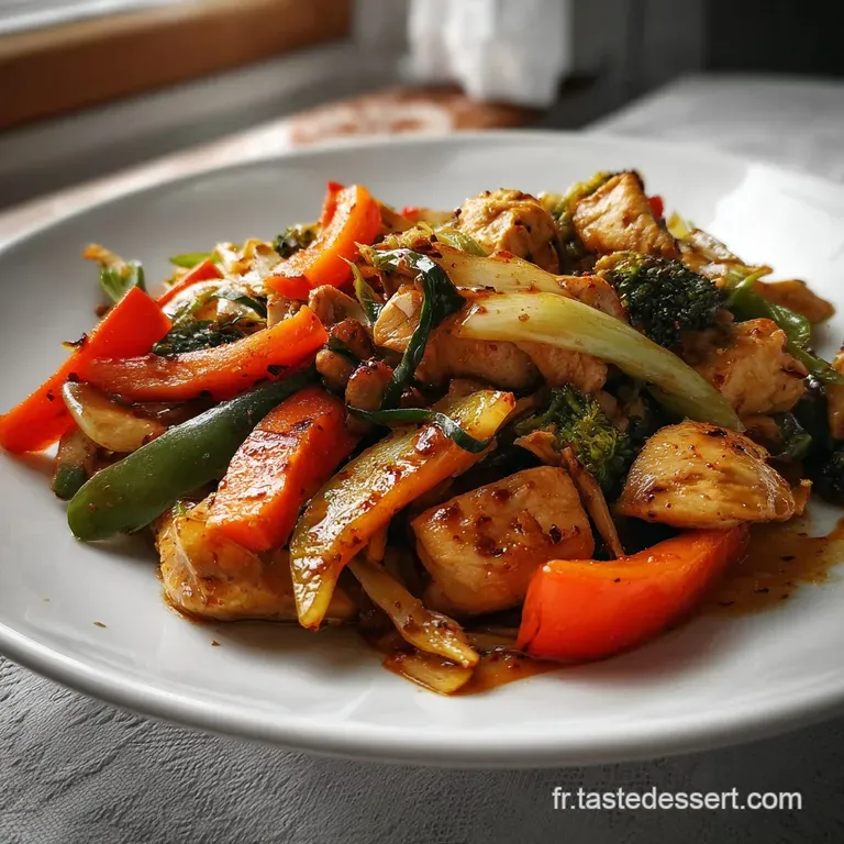 Repas sain au poulet et l&eacute;gumes: Wok Rapide